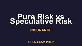 What is Pure Risk vs Speculative Risk? | Insurance Exam Prep