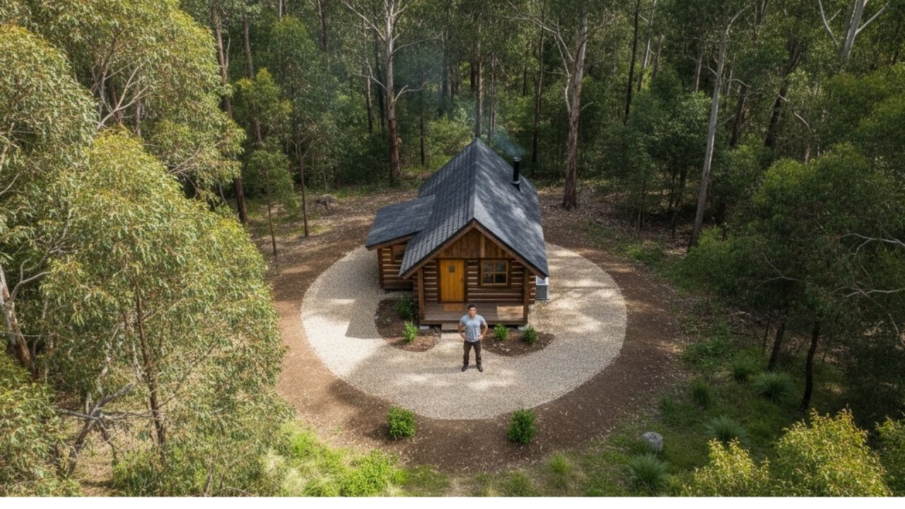 Building a Modern Mini House in the Forest ALL BY HIMSELF (ASMR)