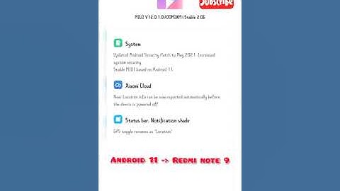 Redmi note 9 MIUI 12.0.1.0  RJOMIXM