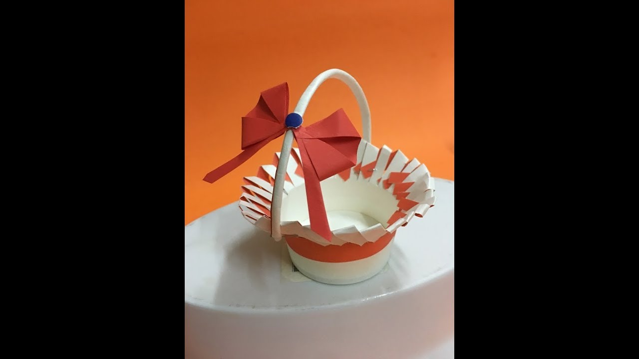 Paper Cup Basket|| DIY||5 minutes craft||Holiday vlogs - YouTube