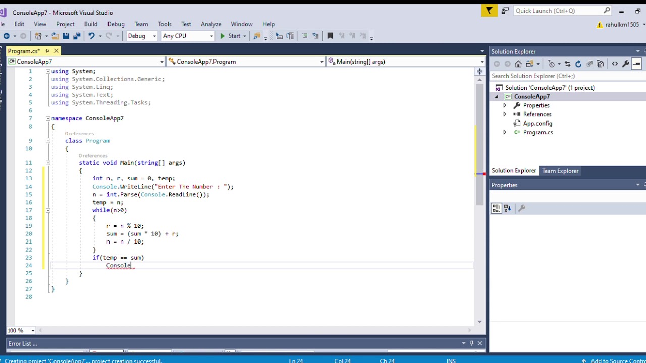 Using Microsoft Visual Studio Write a C# Program To Check Whether The ...
