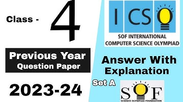 Class 4 ICSO previous year question paper 2023-24 international computer science olympiad grade 4