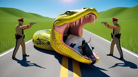 Brave Heroes Save a Mother Cow from a Giant Python Attack 🐍 | Incredible Animal Rescue Story