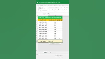 How to Calculate Variance in Microsoft Excel #excel #shortvideo #shorts