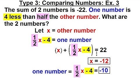 Algebra - Ch. 2: Word Problem (11 of 46) Type 3: Comparing Numbers: Ex. 3