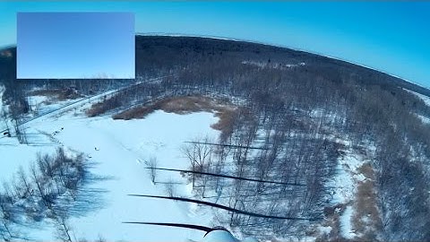 Eflite Apprentice S 15e With Float set on snow Flight 2015-02-28