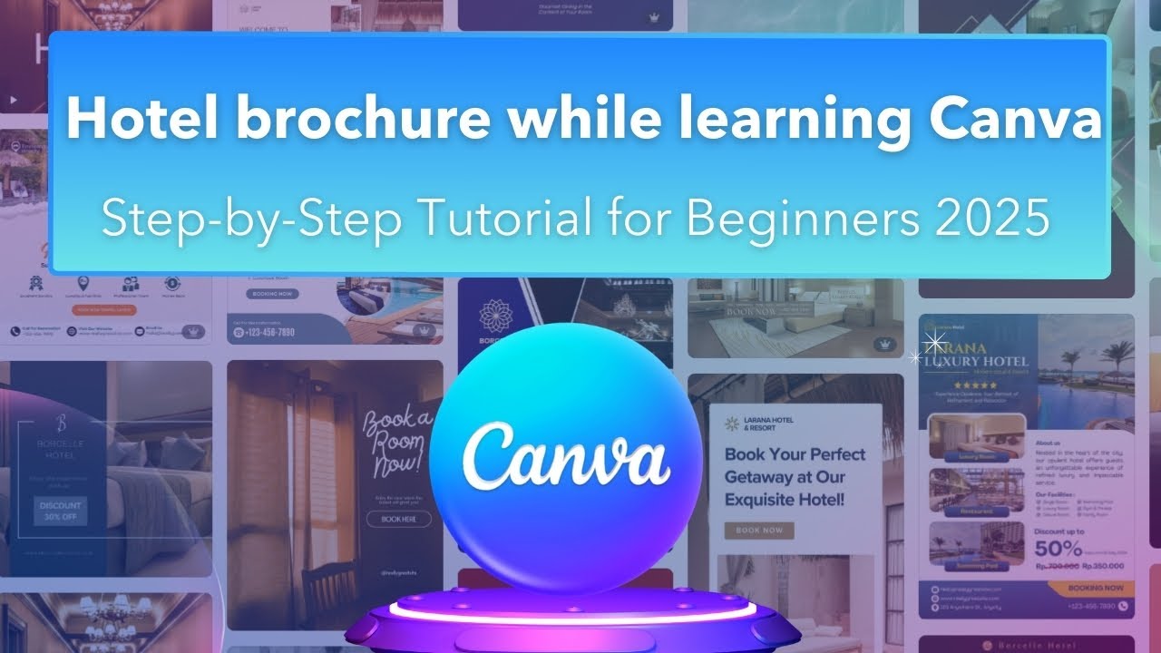 Hotel brochure while learning Canva | Step by step Step-by-Step Canva ...