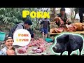 35 kg pig meat cutting in nepali village  sungur ko vutuwa  pork meat  random vlog  pork fried