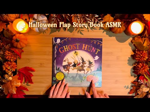 ASMR Reading a Spooky Flap Story Book | Tapping, Page Turning, Card & Paper Sounds 🎃 Halloween Fun