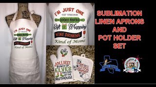 SUBLIMATING LINE APRON AND OVEN MIT AND POT HOLDER