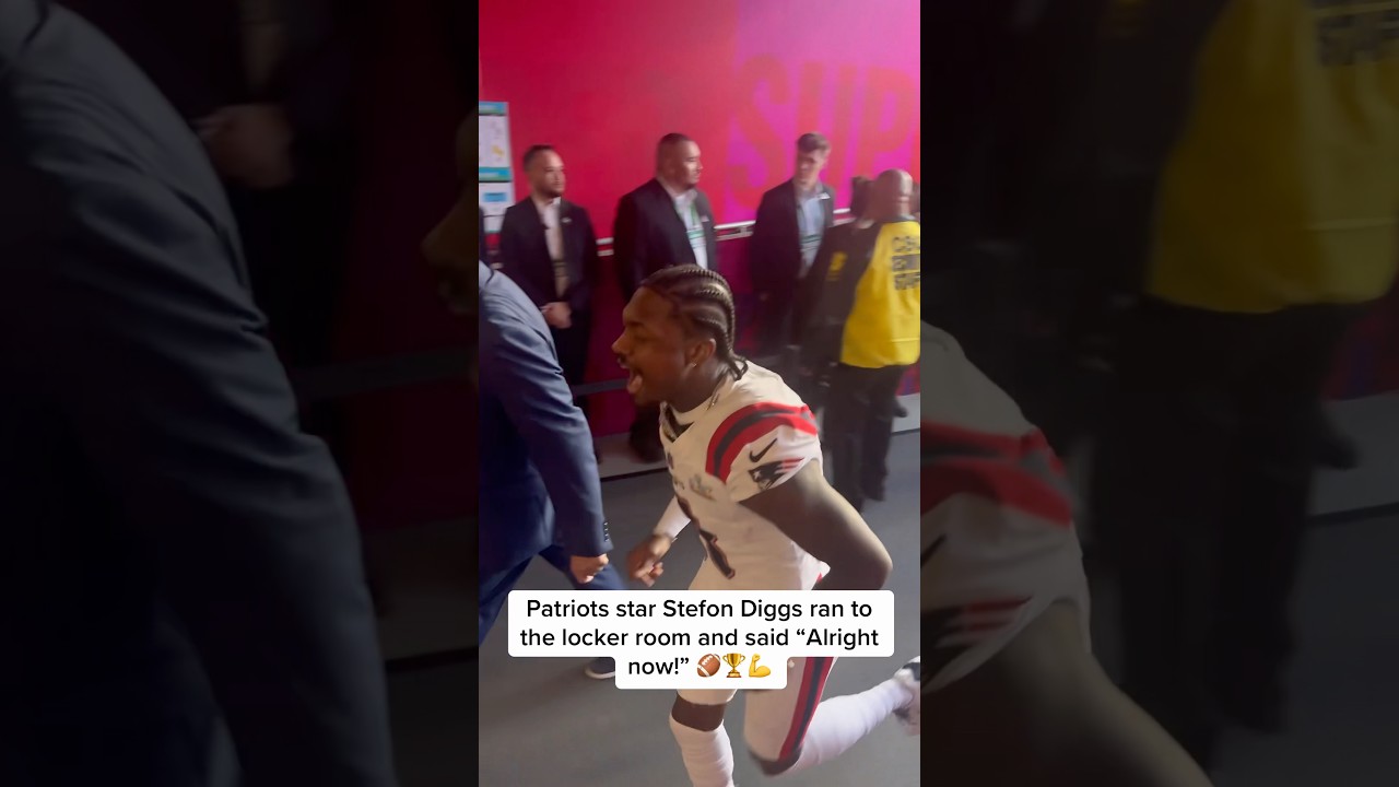Patriots star Stefon Diggs ran to the locker room and said “Alright now!” 