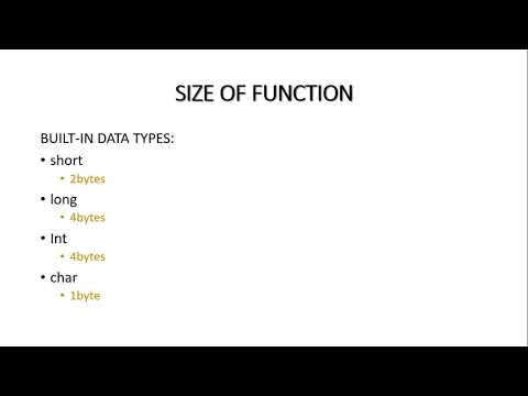 Sizeof Function in C++ programming