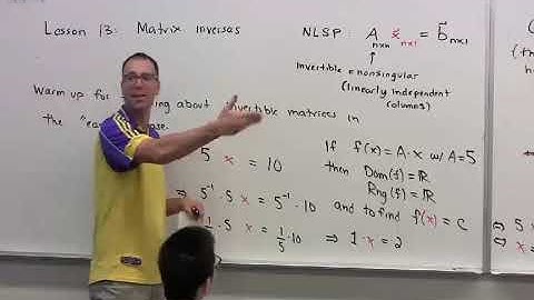 Applied Linear Algebra, Lesson 13, Video 4: Nonsingular means linearly independent columns