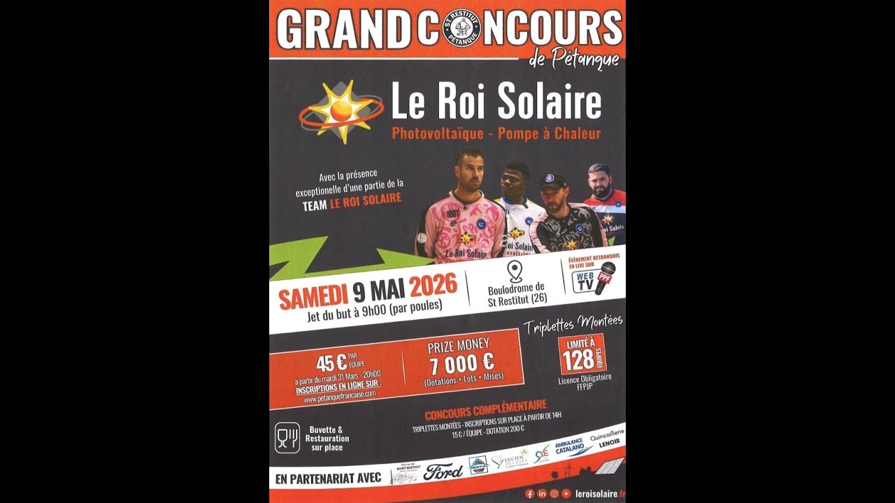 Miniature : ST RESTITUT 2026 - HORS CIRCUIT PPF - TRIPLETTE OPEN - FINALE : ROCHER vs MARCINIAK