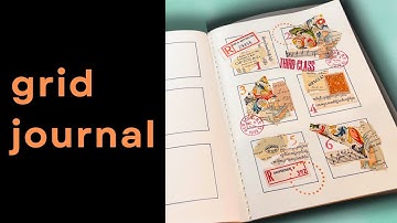 Grid journal ideas 🟥 Playing with paper scraps