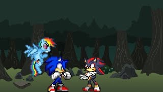 Sonic and Rainbow Dash vs Shadow