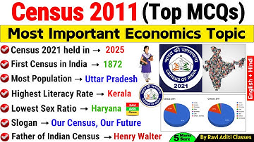 Census of India 2011 | जनगणना 2011 | Most Important Questions | Census 2011 MCQs | Census Gk Trick