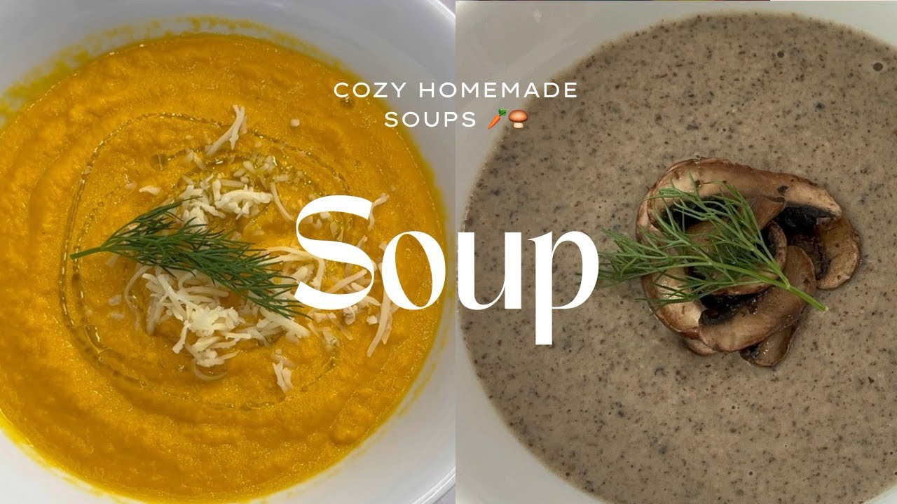 ✨ 당근 스프 vs 양송이스프🥕🍄 호텔 스프스타일 아웃백양송이스프보다 맛있다 당근 스프 양송이스프 4인가구 식비절약 집밥 코스트코추천상품 ㅣ 유튜브 음악 playlist는 덤