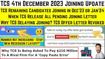 TCS 4 Dec Onboarding Update Why TCS Delaying in Joining? Beware Don