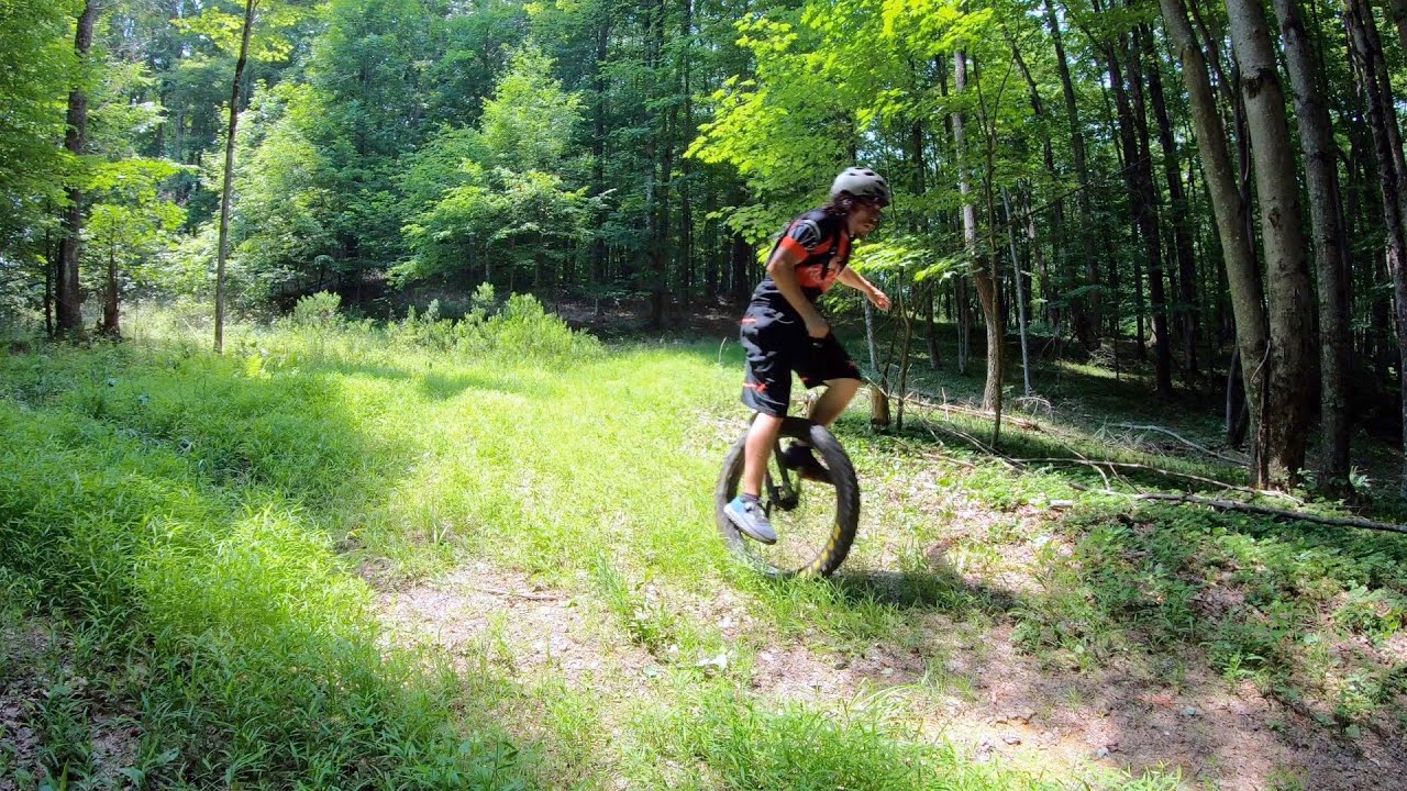 Mountain Unicycling in Elkins, West Virginia with my 27.5 Nimbus Hatchet