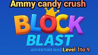 Block blast adventure level 1 to 9 solution walkthrough 