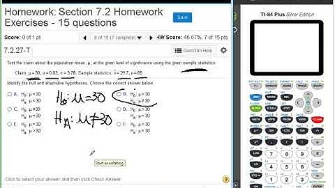Dr  Swiersz Video Solving Section 7 2 Homework Exercises #7 and #8   2017102 4 Stats