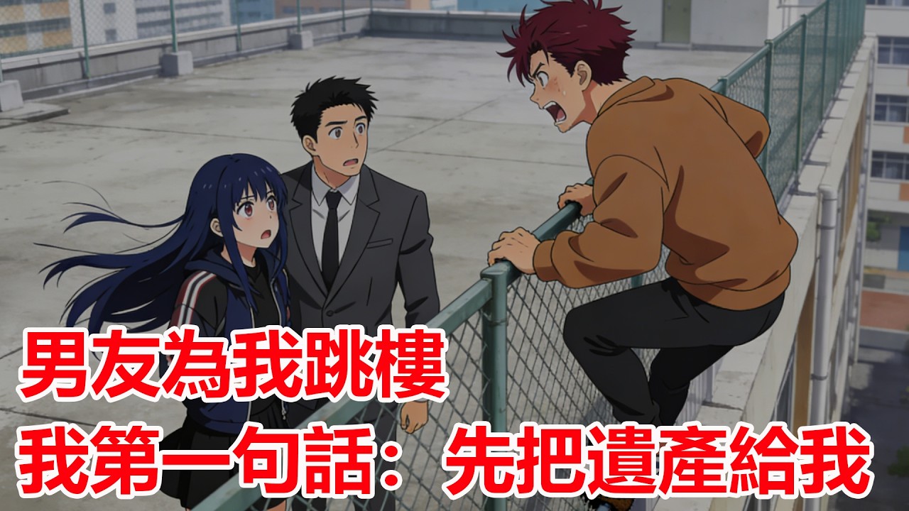 男友站天台說要為愛跳樓！我急忙攔住：遺產先給我再跳.....