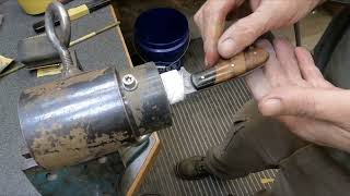 PIRANHA HANDLE GRINDING PROGRESS with ABS Master Bladesmith E. Scott McGhee