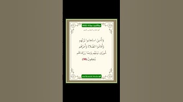 سورة الشورى - سورة 42 - اية 38