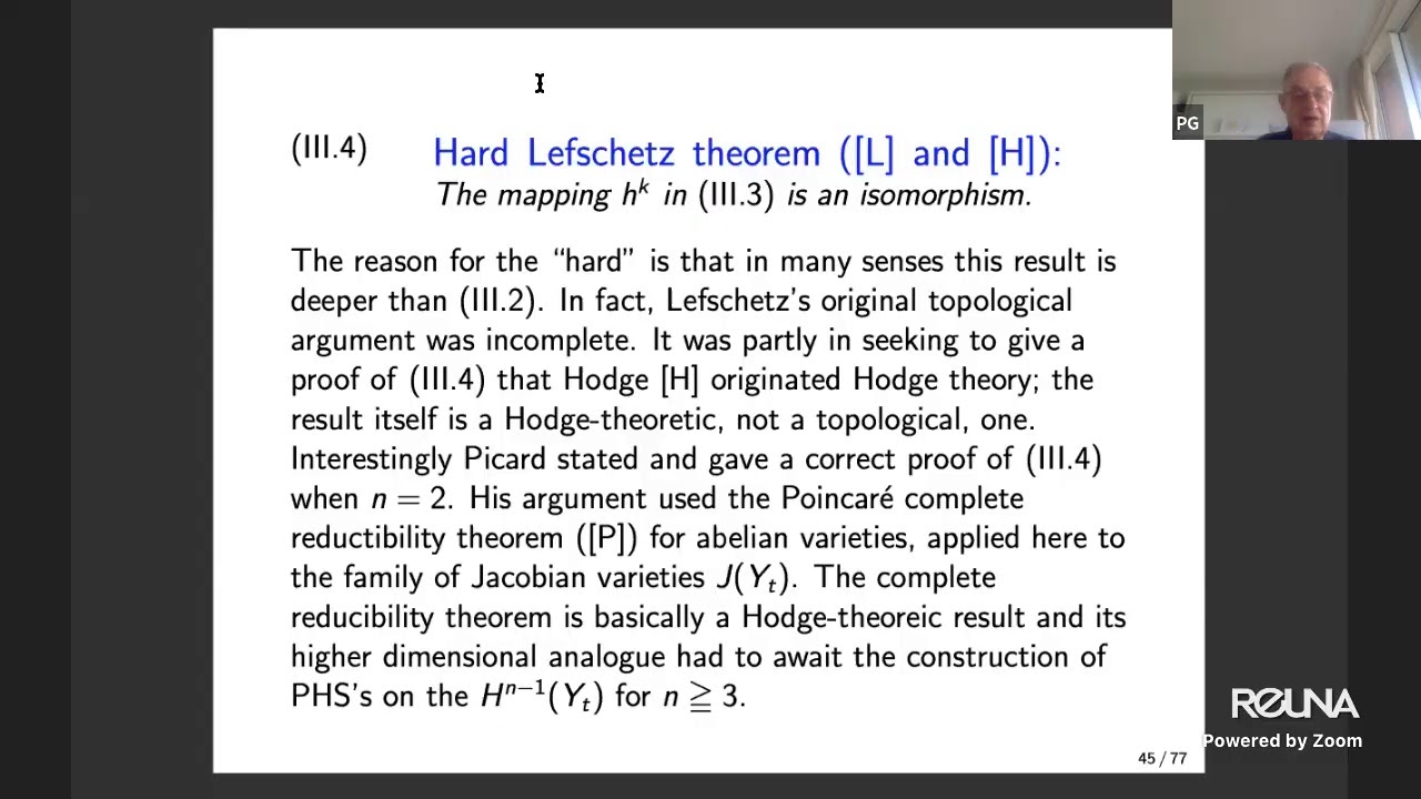 Charla Dr. Phillip Griffiths | Some geometric applications of Hodge theory | Geometry