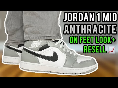 Jordan 1 Mid Light Smoke Grey Anthracite靴/シューズ