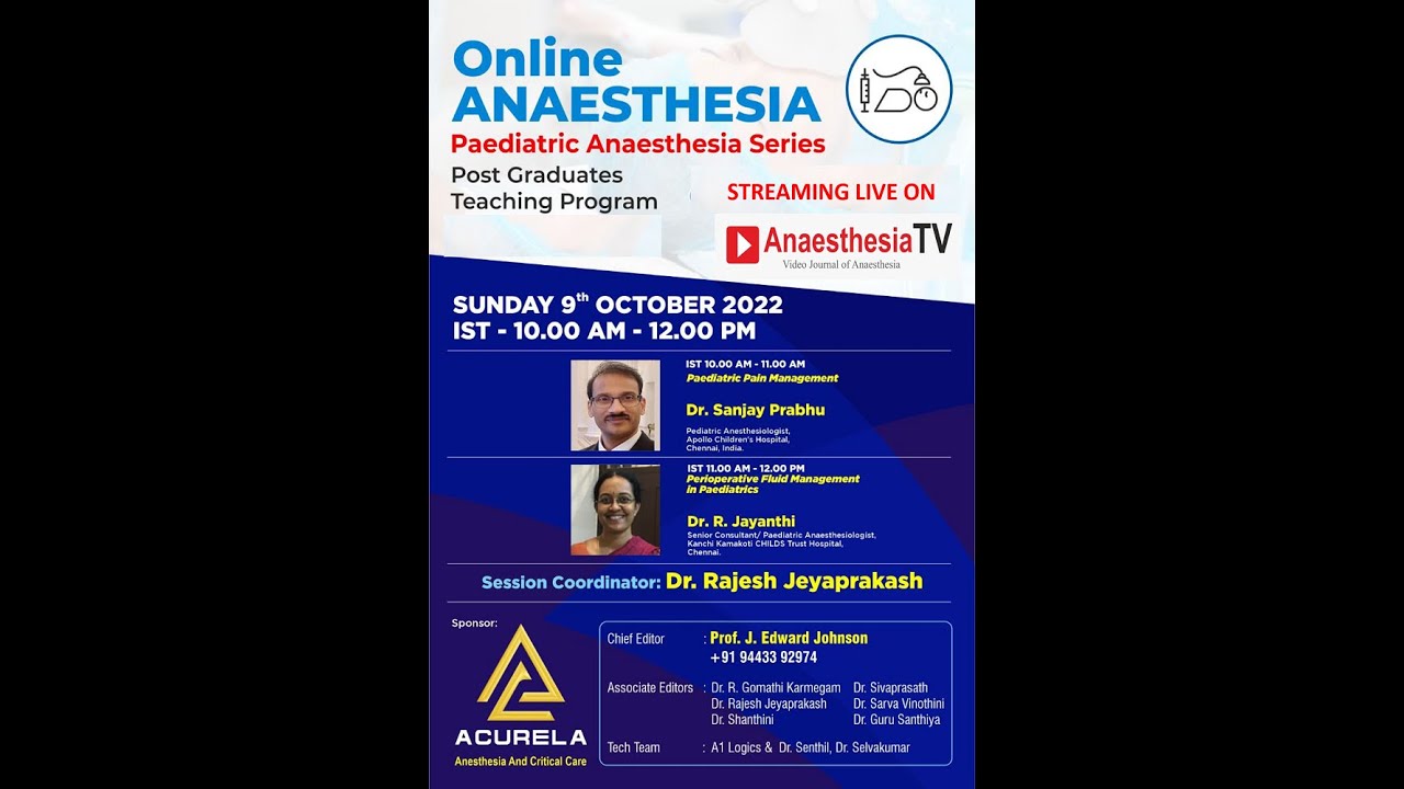 PAED ANAESTHESIA SERIES PAEDIATRIC PAIN MANAGEMENT & PERIOPERATIVE