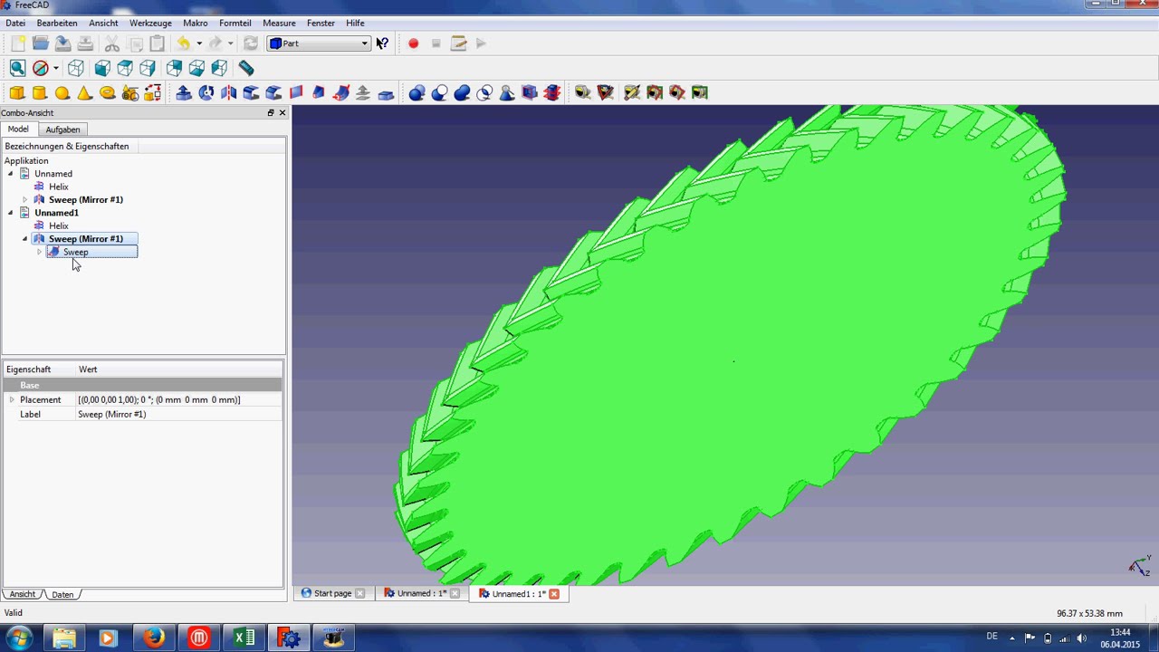 FreeCAD Zahnrad mit Schräger Verzahnung // Herringbone gear