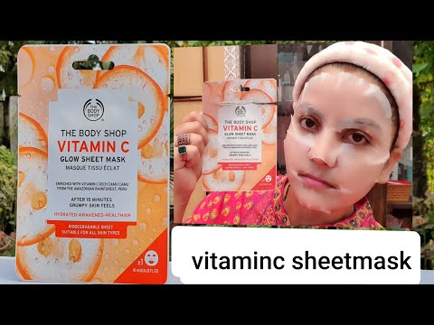 The body shop vitamin c glow sheet mask review & uses | RARA | best sheet mask for all skin type |