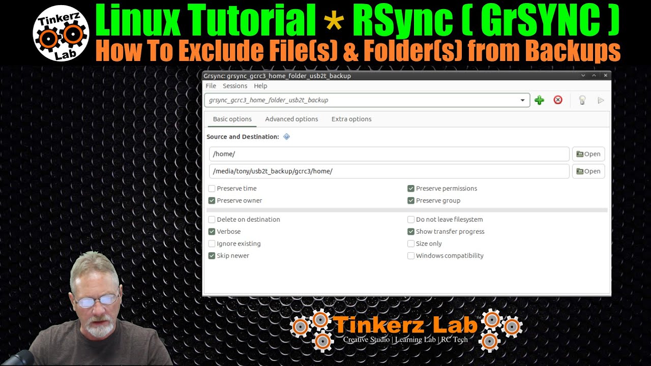 Linux Tutorial | Rsync (GrSync) How To Exclude File(s) & Folder(s) from Backups