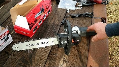 Chainsaw attachment for disk grinder unboxing setup