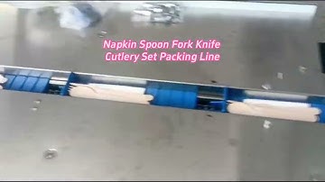 Napkin Knife Spoon Fork Cutlery Set Automatic Packing Line #cutlerypackingmachine #manufacturer