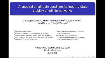 A. Mironchenko. A spectral small-gain condition for input-to-state stability of infinite networks