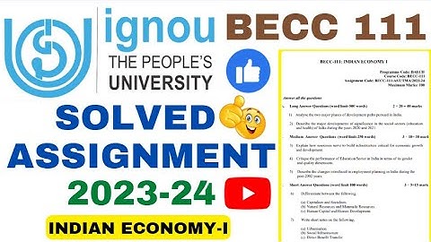 BECC-111 IGNOU SOLVED ASSIGNMENT 2023-24