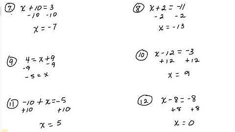 Trans Math 2 1 & 2 2 One Step Equations
