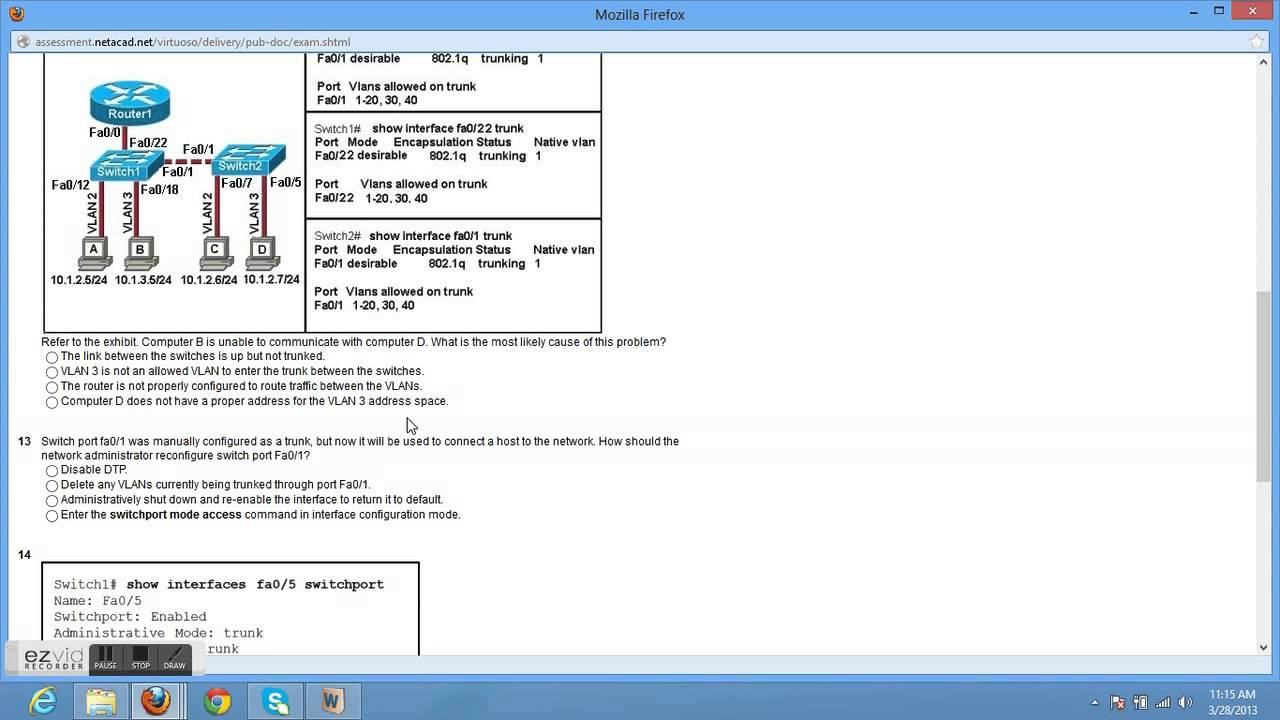 CCNA 3 CHAPTER 3 FINAL EXAM ANSWERS