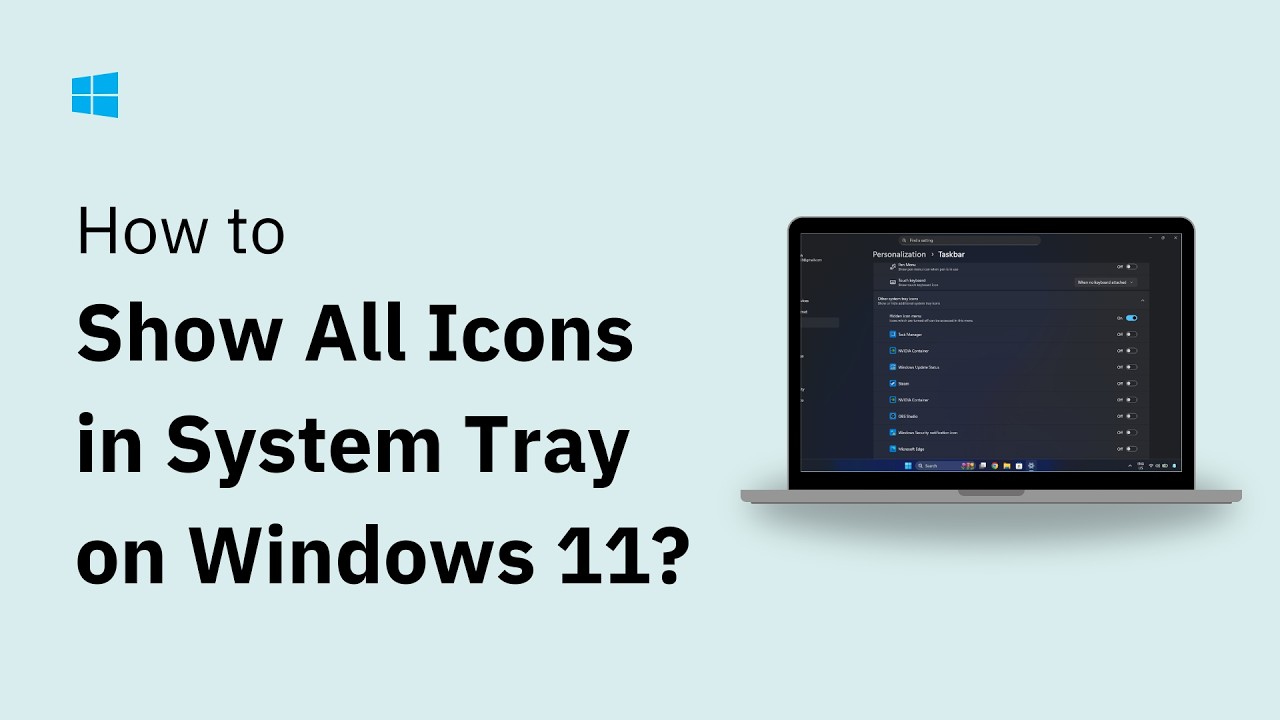 How to Show All Icons in System Tray on Windows 11 - YouTube