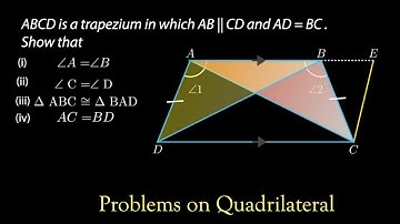 ABCD is a trapezium in which AB || CD and AD = BC (see figure). Show that......