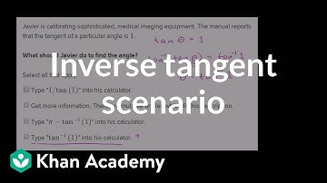 Inverse tangent scenario | Unit circle definition of trig functions | Trigonometry | Khan Academy