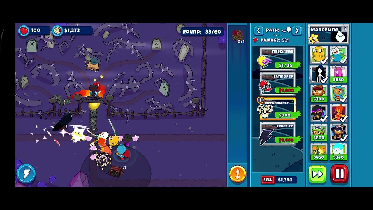 Bloons adventure time td #44 candy graveyard extreme 