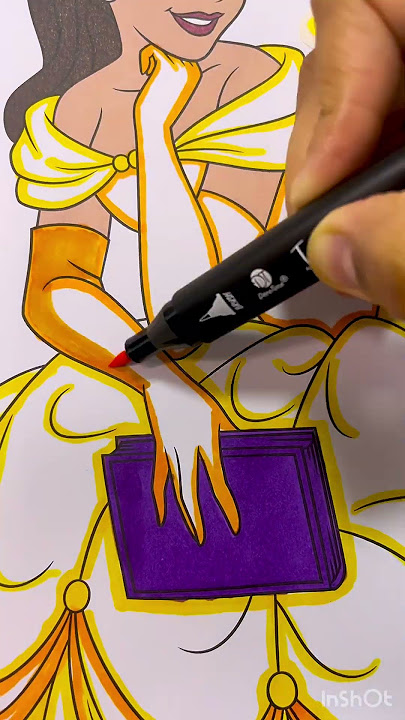 Draw and Color Princess Belle 🖍️ | Fun Disney Art for Kids #shorts #disney #disneyprincess #art