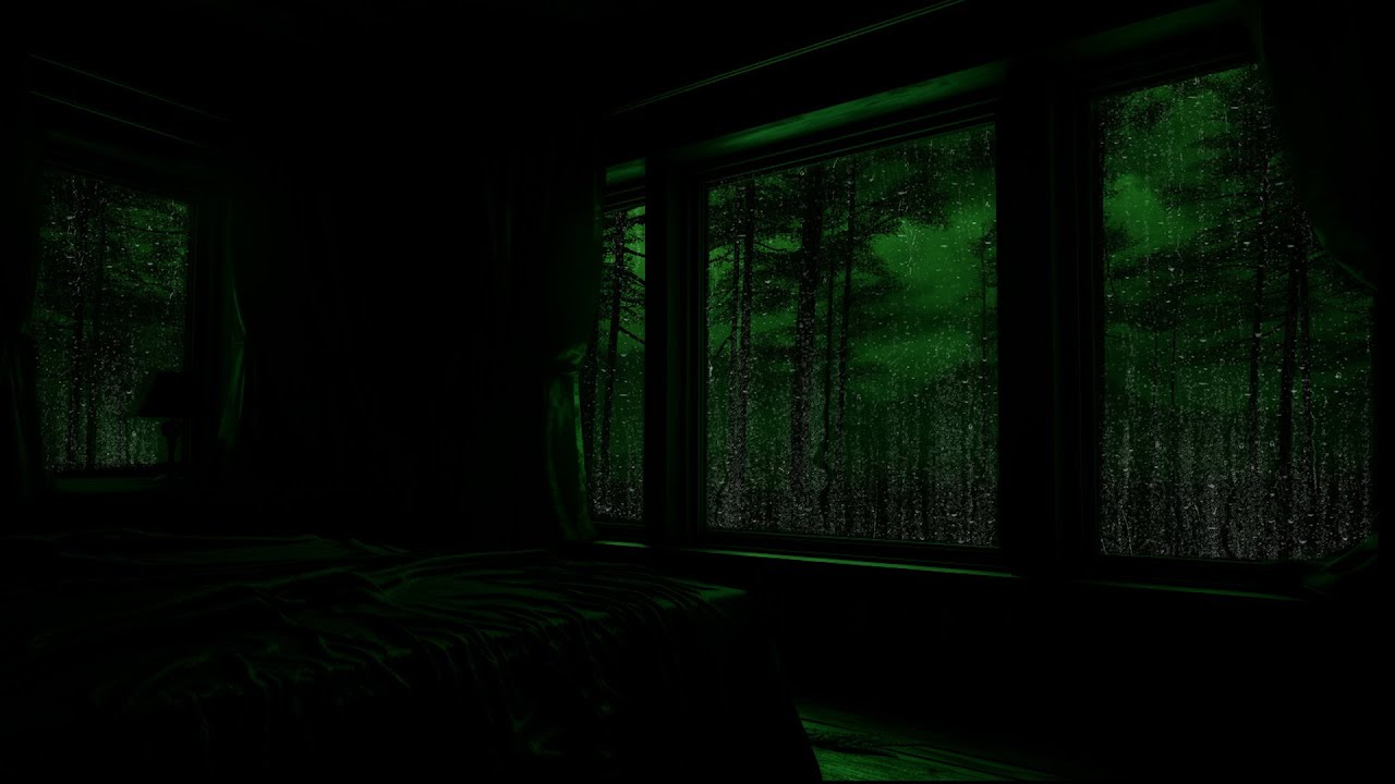 Let Go of Stress with Rain on Window – Peaceful Forest Night Rainstorm ASMR for Sleep