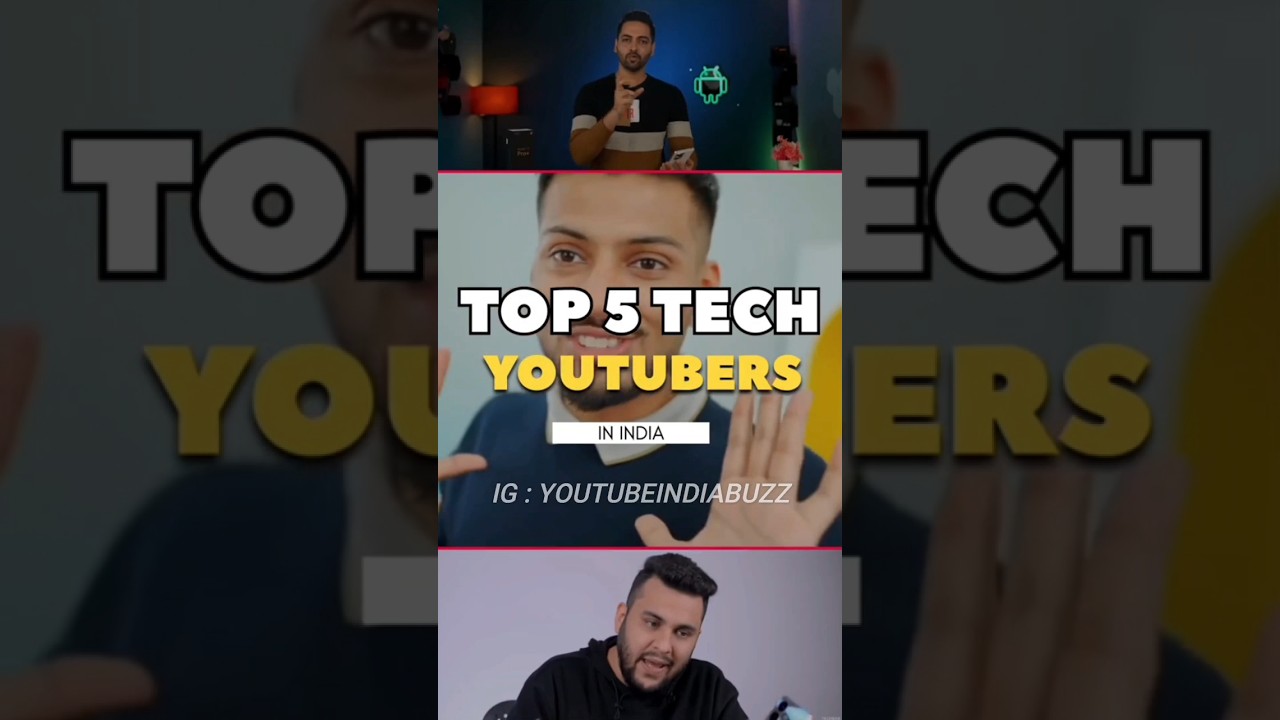 Top 5 Tech YouTubers in India 🤩 #shorts #techyoutuber #top5youtubers