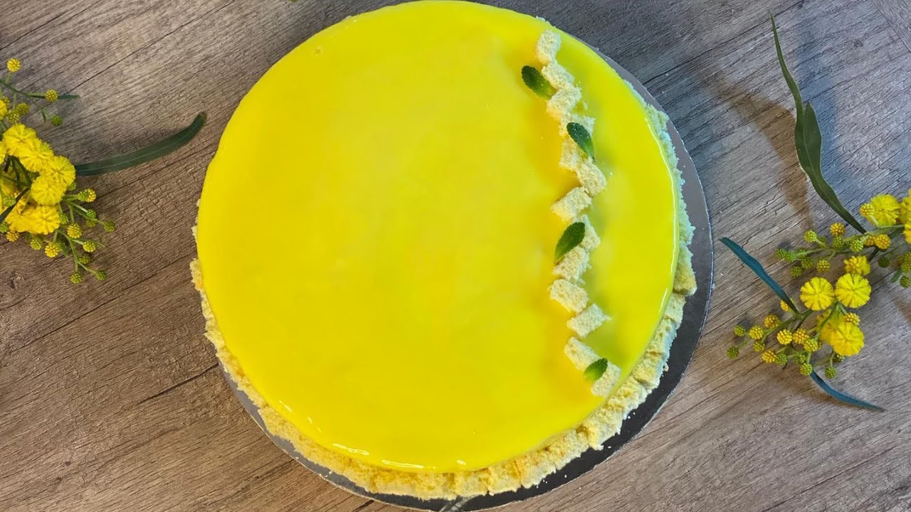 TORTA MIMOSA MODERNA - con pan di spagna, bavarese al cioccolato bianco, limone e ananas