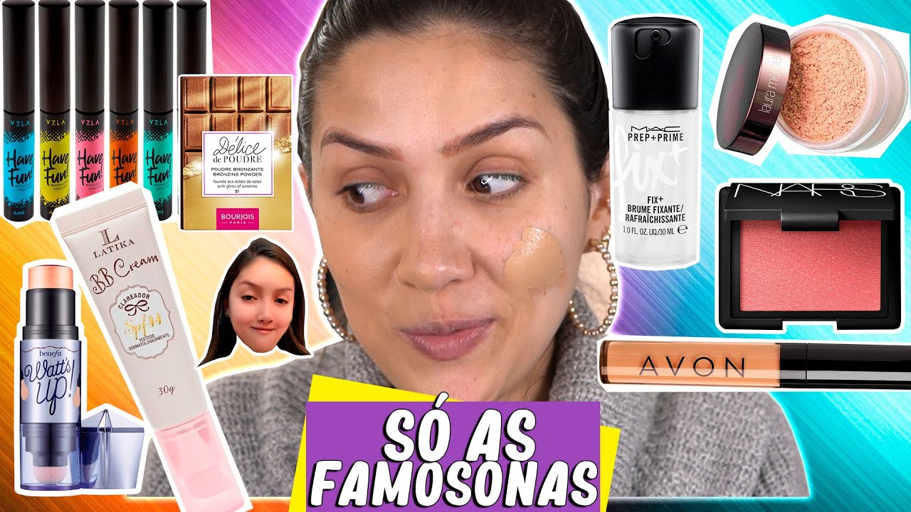 TESTEI as MAKES mais BOMBADAS entre as BLOGUEIRAS | BASE, CORRETIVO, DELINEADOR COLORIDO...